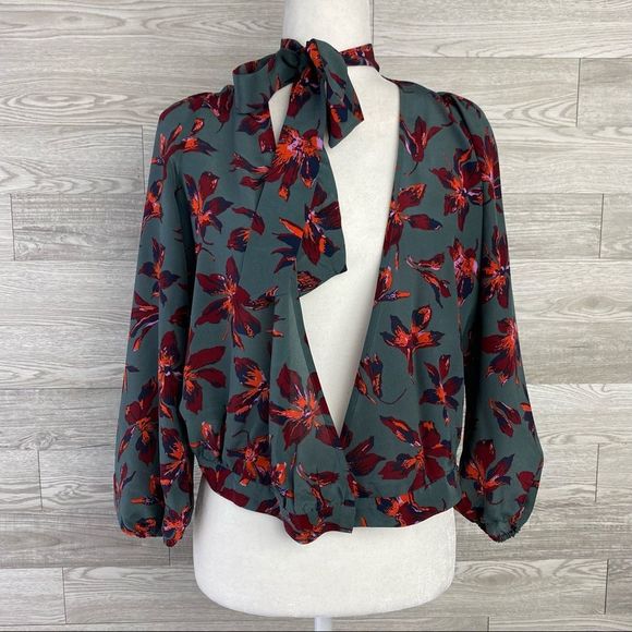 MADEWELL plus Size XXS SILK TIE-NECK WRAP TOP - Picture 2 of 9